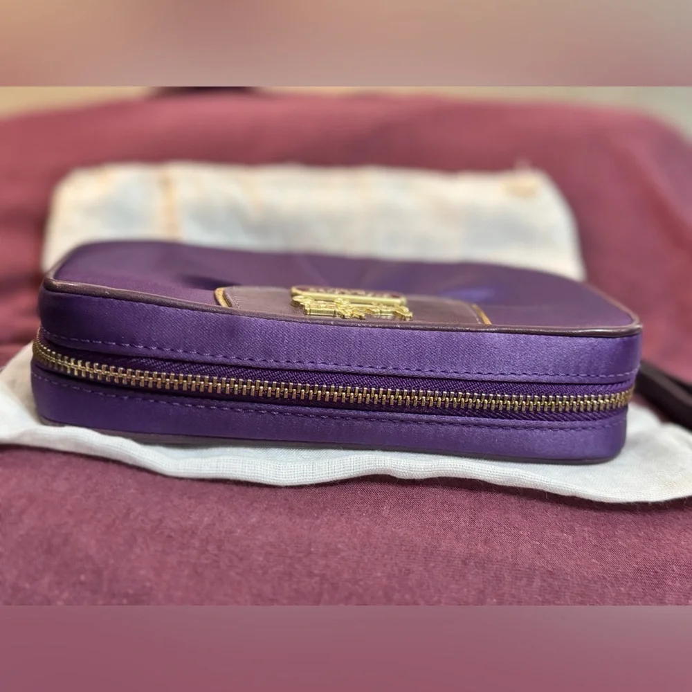 Coach 603336 Satin Jewelry Travel Case Purple EUC